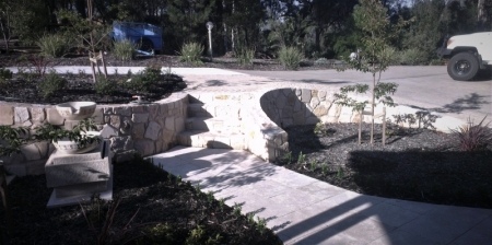 Sydney Sandstone curved walls with Steps 1
